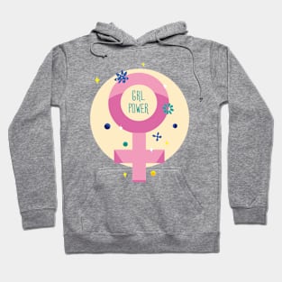 Girl power feminism slogan. Pink symbol of female Hoodie